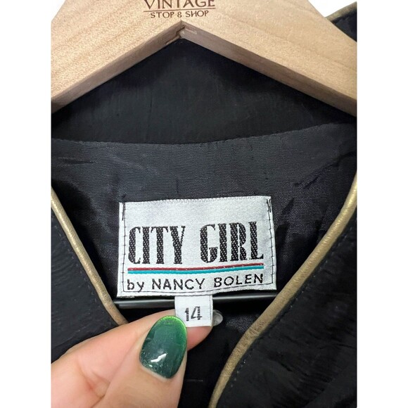 Vintage Nancy Bolen Women’s Embroidered Blazer Jacket Monstera Plant Print Sz 14 - Picture 11 of 16